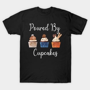 Powred By Cupcakes Funny Cupcake Quote T-Shirt